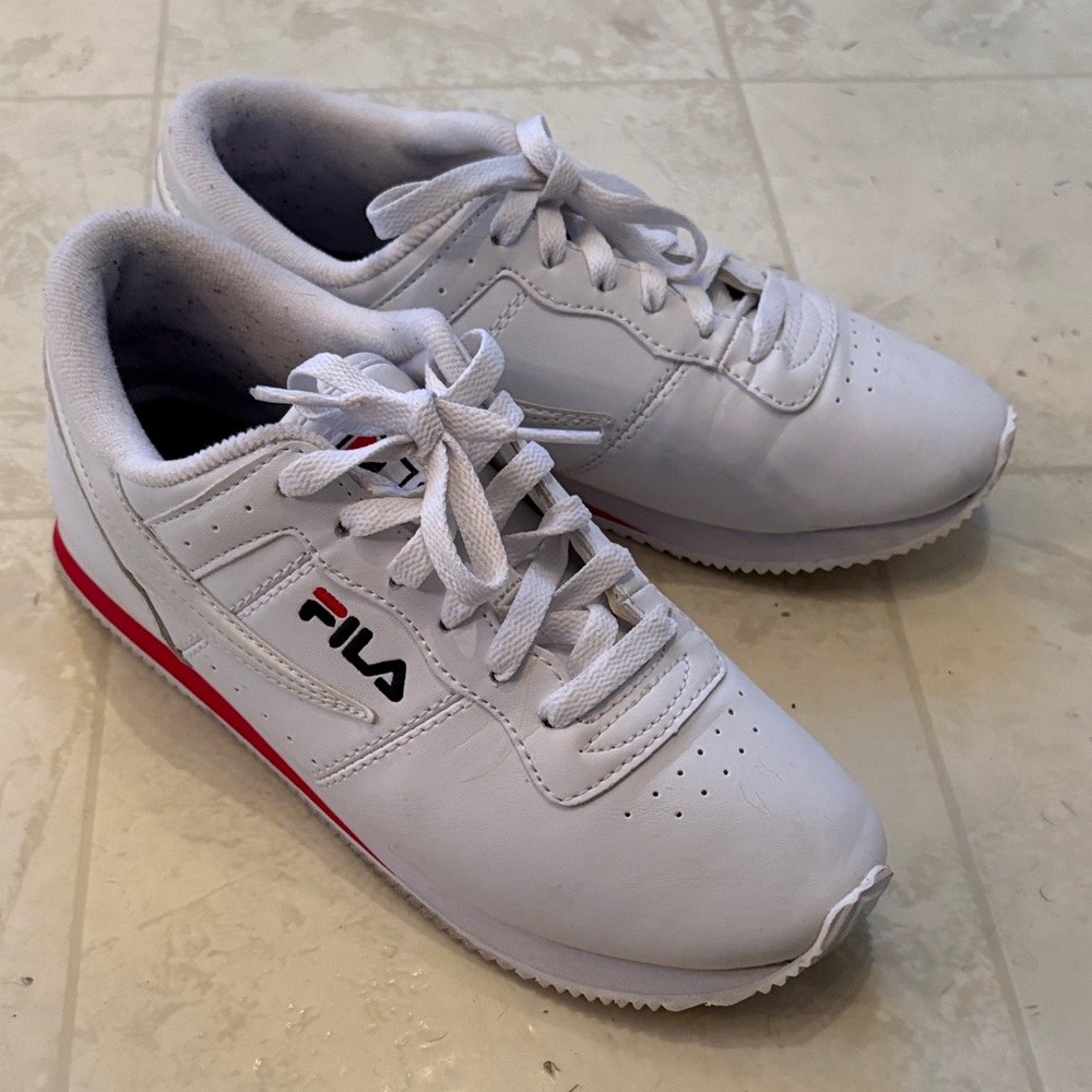 Fila White and Red Sneakers